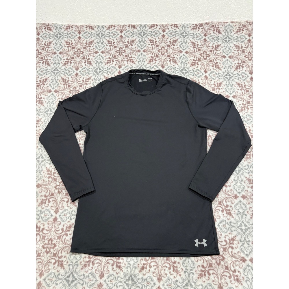 Under Armour ColdGear Mens Large Black Long Sleeve Fitted Compression Shirt L